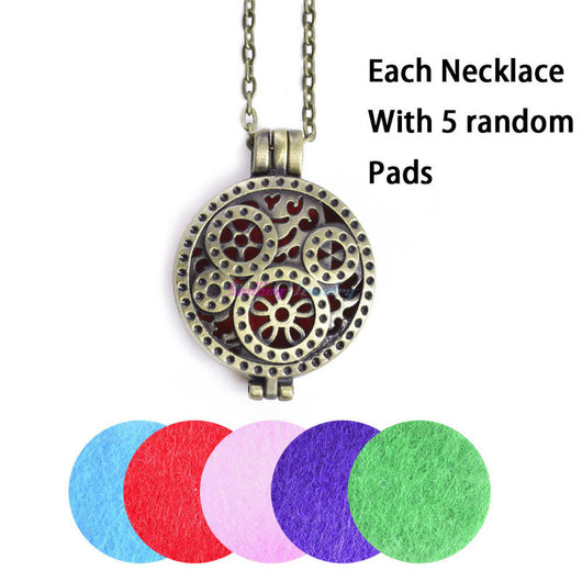 Aroma Diffuser Necklace and Pendant With Pads