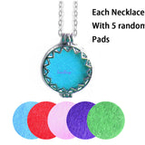 Aroma Diffuser Necklace and Pendant With Pads